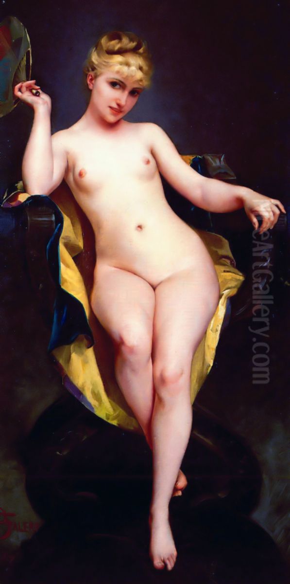 Posing Oil Painting by Luis Ricardo Falero