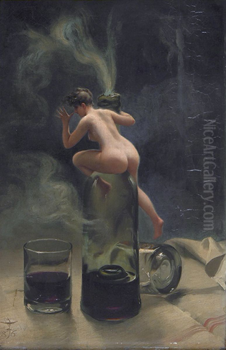 Le vin Ginguet Oil Painting by Luis Ricardo Falero