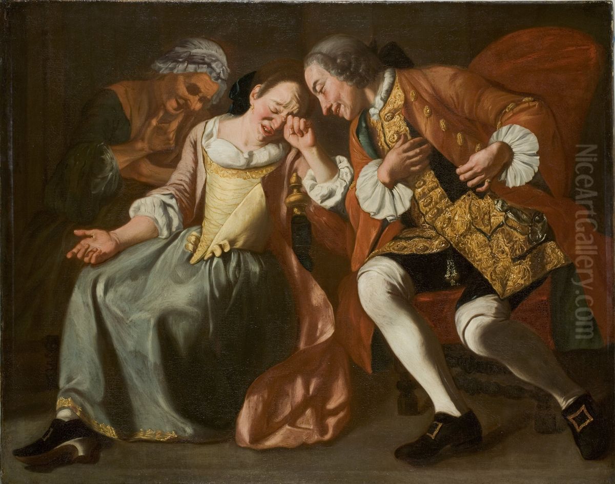 The Proposal Oil Painting by Gaspare Traversi