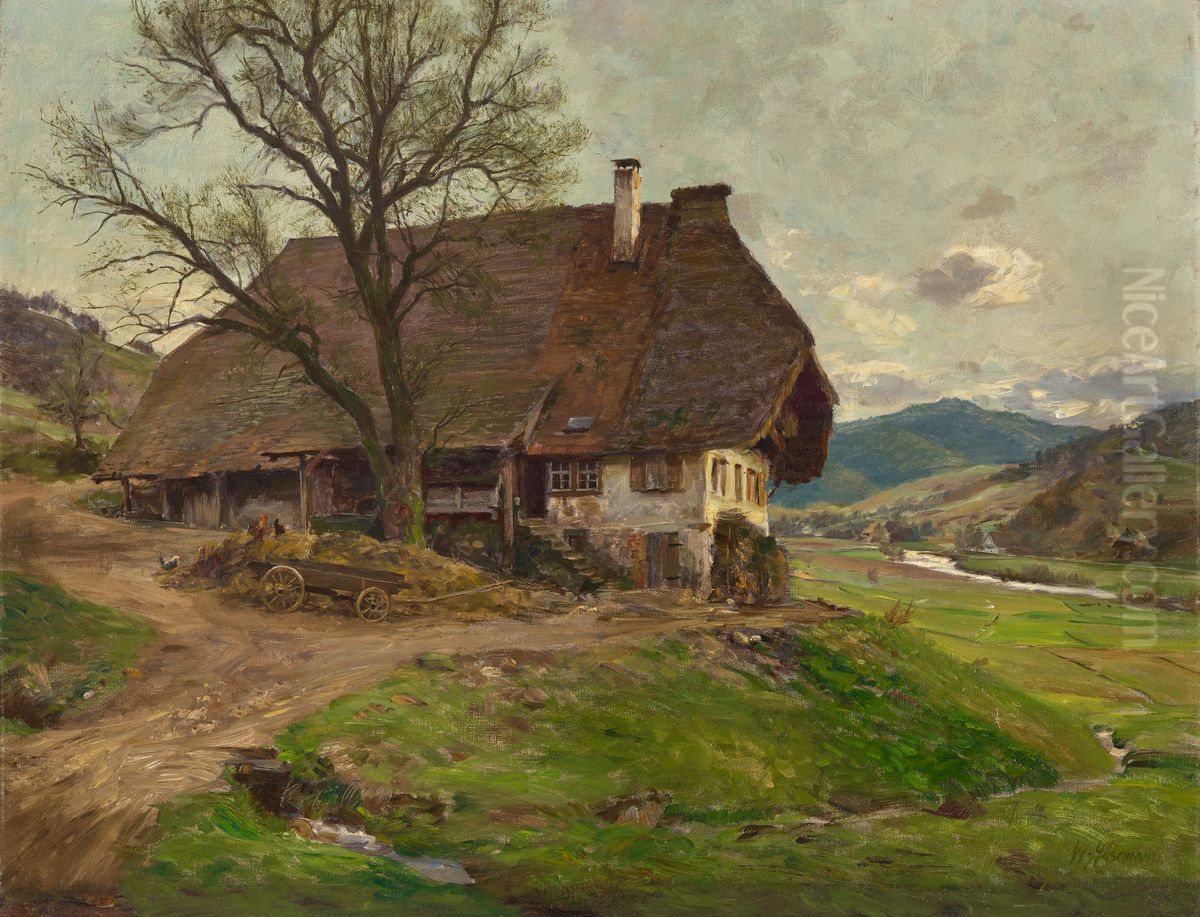 Black Forest House Oil Painting by Wilhelm Hasemann