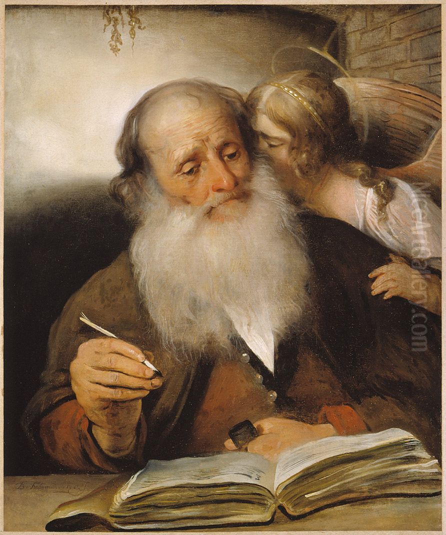 De evangelist Mattheus met de engel Oil Painting by Barent Fabritius
