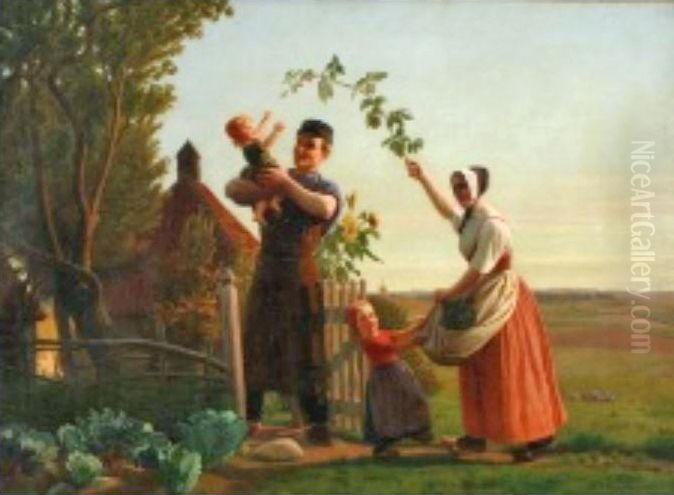 Fatherly Pride Oil Painting by Hans Jorgen Hammer