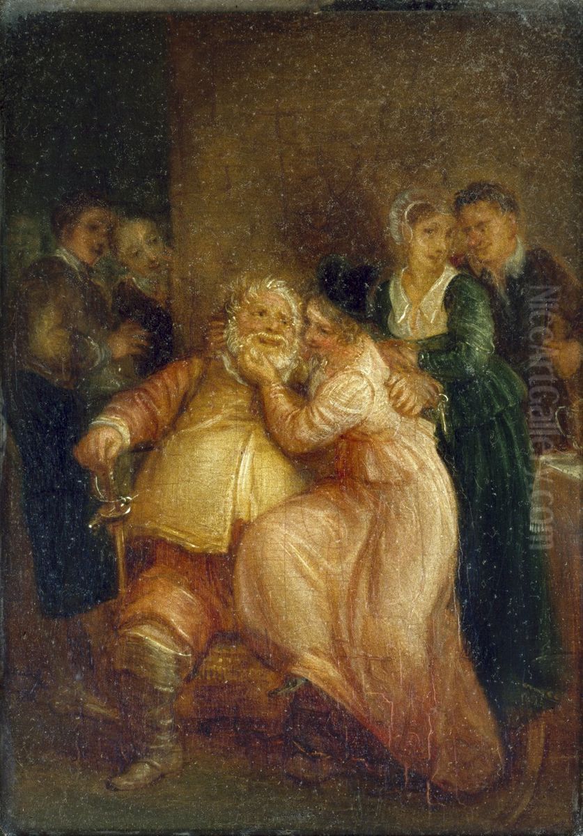 Falstaff and Doll Tearsheet Oil Painting by Thomas Stothard