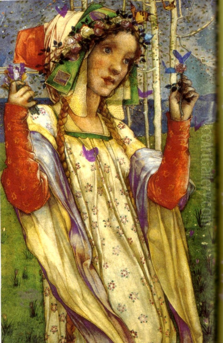 Fairy land Oil Painting by Edward Reginald Frampton