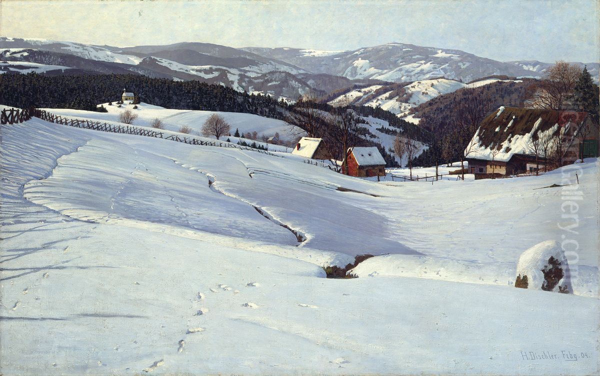 Matin d'hiver en Foret-Noire Oil Painting by Hermann Dischler