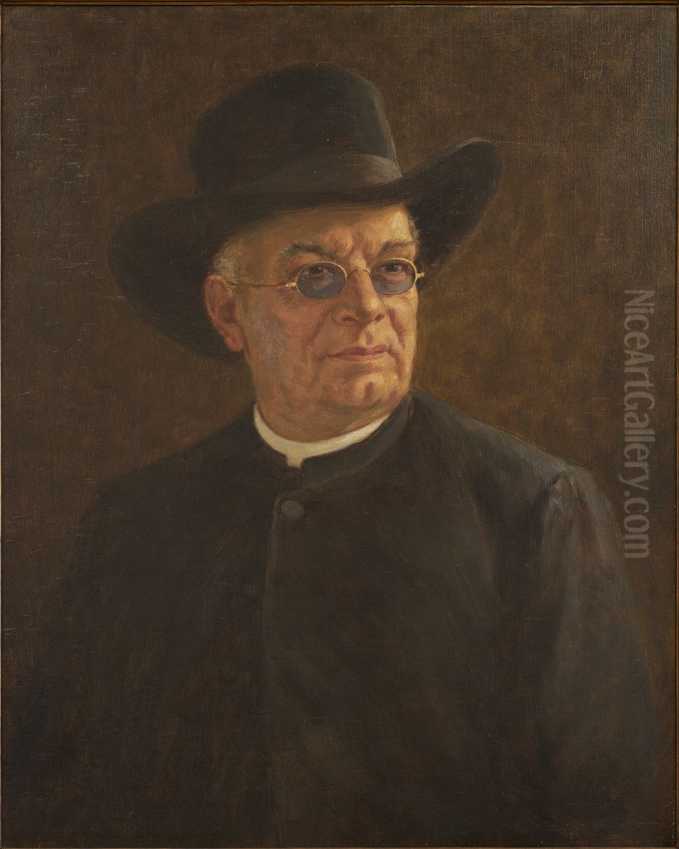 Portrait of the Clergyman Heinrich Hansjakob Oil Painting by Wilhelm Hasemann