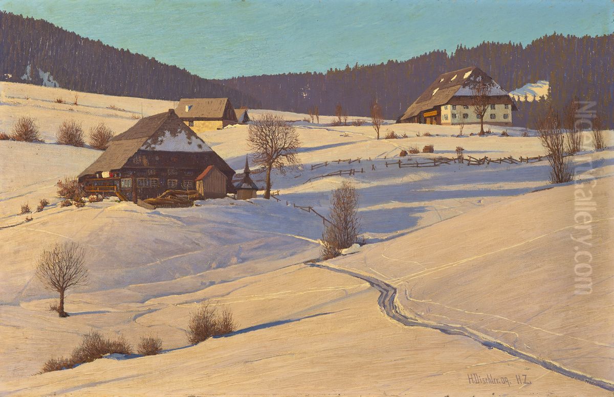 Hiver en Foret-Noire Oil Painting by Hermann Dischler