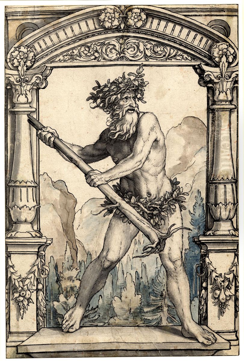 Wild man Oil Painting by Hans Holbein the Younger