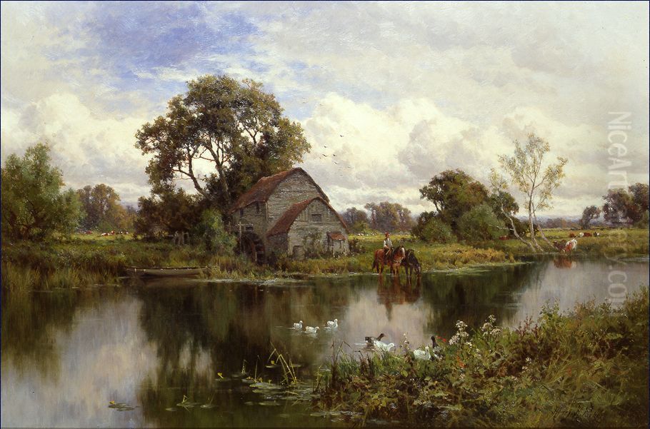 By the Mill Oil Painting by Henry H. Parker