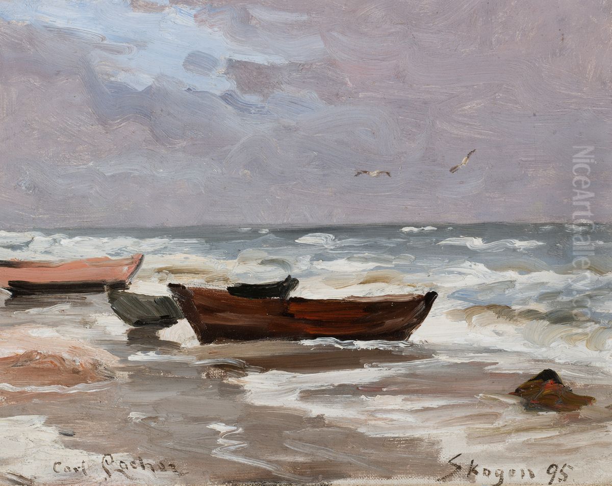 Skagen Sonderstrand. Storm. Oil Painting by Carl Locher
