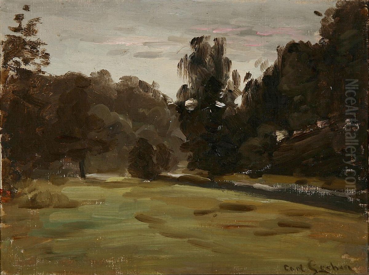 Woodlands at Rostumga, Sweden. Oil Painting by Carl Locher