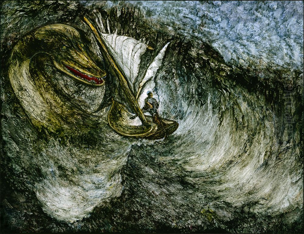Loch Ness Monster, Seasnake, Seamonster, Seeschlange, Meeresungeheuer Oil Painting by unknown