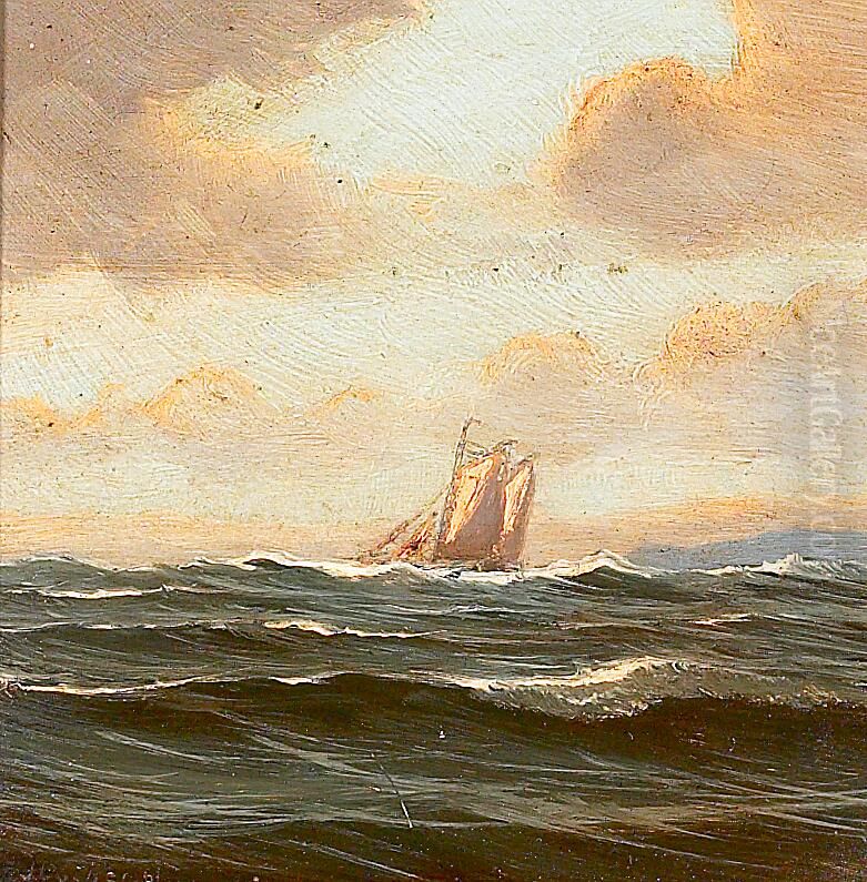 A sailing ship off Kullen. Oil Painting by Jens Thielsen Locher