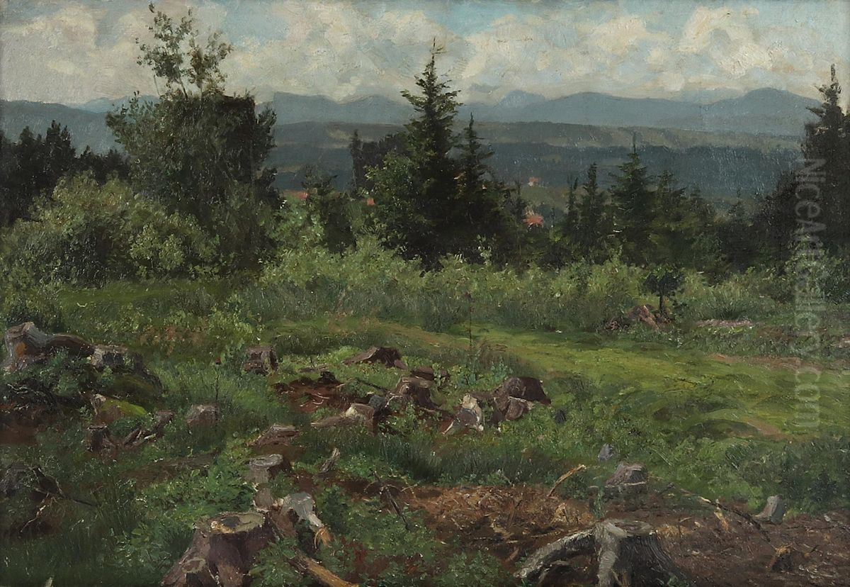Thuringian landscape Oil Painting by Wilhelm Grabhein