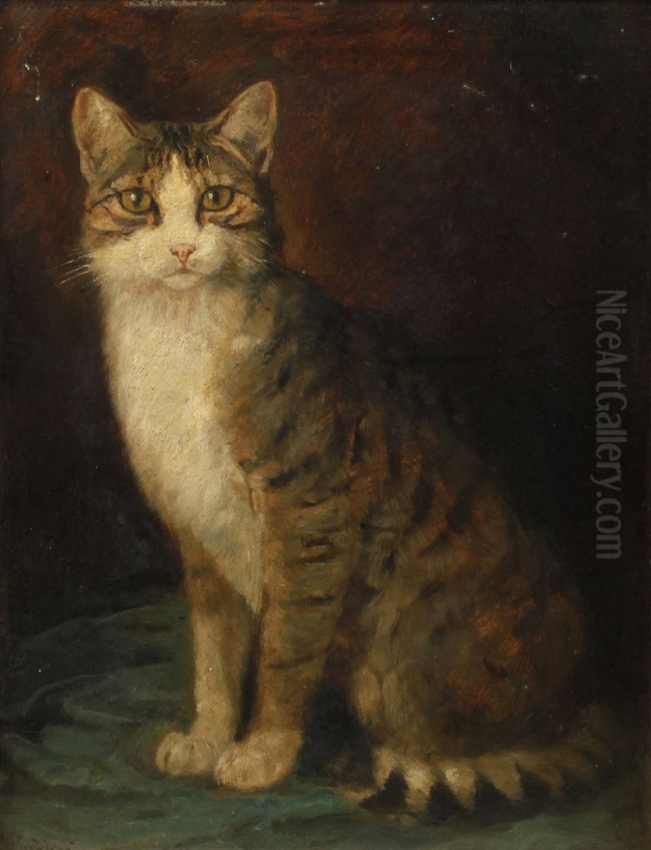 Katzenportrat Oil Painting by Wilhelm Grabhein