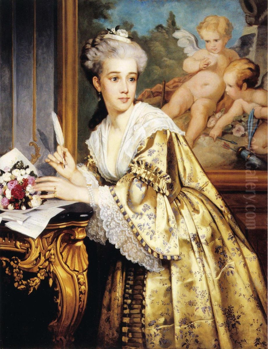 Rokokoonainen Oil Painting by Albert Edelfelt
