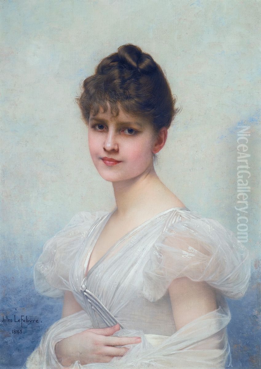 Edith Caroline Warren Miller (1866-1944) Oil Painting by Jules Lefebvre