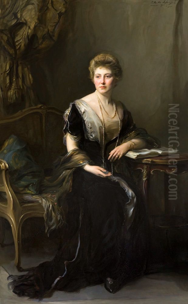Lady Marie Louise Hamilton, Daughter of William, 10th Duke of Hamilton Oil Painting by Philip de Laszlo