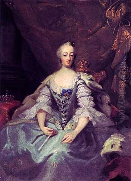 Portraet af Sophie Magdalene af Brandenburg-Kulmbach, Dronning af Danmark. Oil Painting by Peder Als