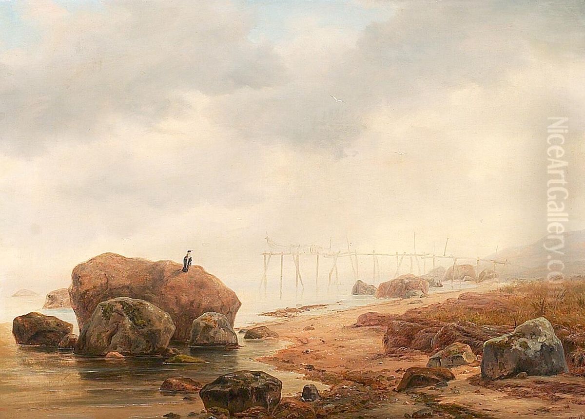 Parti fra Helgenaes. Oil Painting by Janus Andreas Bartholin La Cour