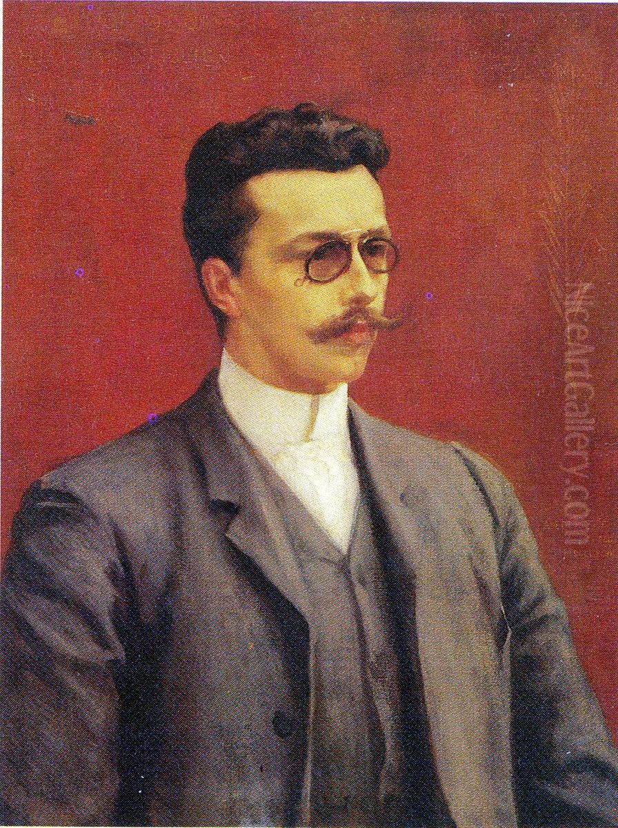 Portrait of Hjalmar Neiglick (1860-1889) Oil Painting by Albert Edelfelt