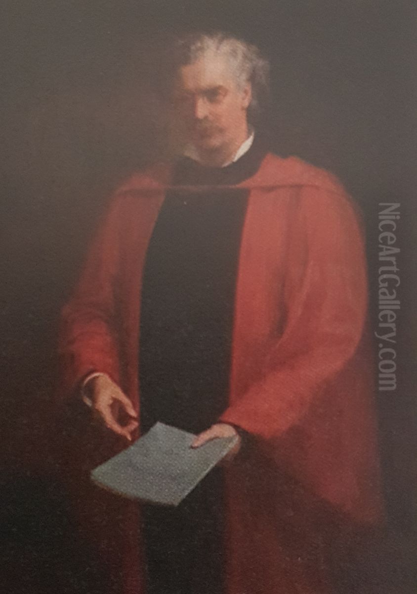 Portrait of Gosta Mittag-Leffler Oil Painting by Albert Edelfelt