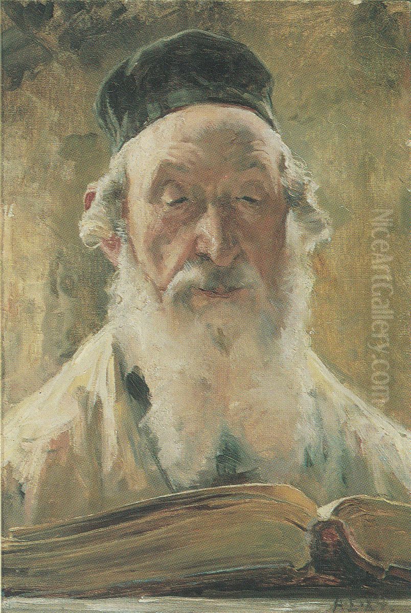 Polish rabbi Oil Painting by Albert Edelfelt