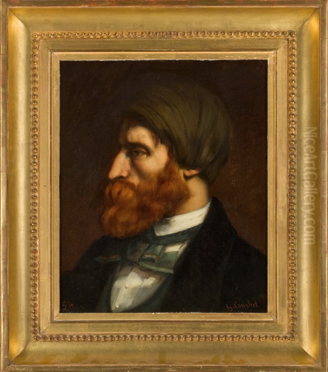 Portrait de Bruyas de profil, 1854 Oil Painting by Gustave Courbet