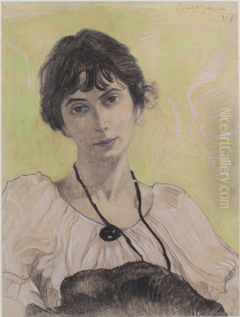 Portrait of Bronislawa Wieniawa-Dlugoszowska Oil Painting by Stanislaw Ignacy Witkiewicz (Witkacy)