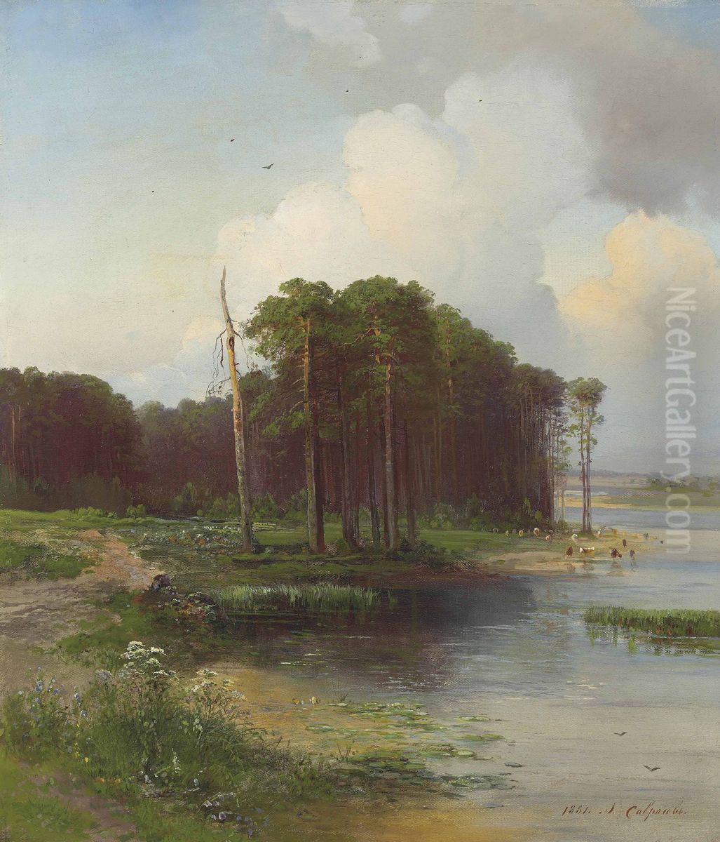 <<Losinyj ostrov>> Oil Painting by Alexei Kondratievich Savrasov