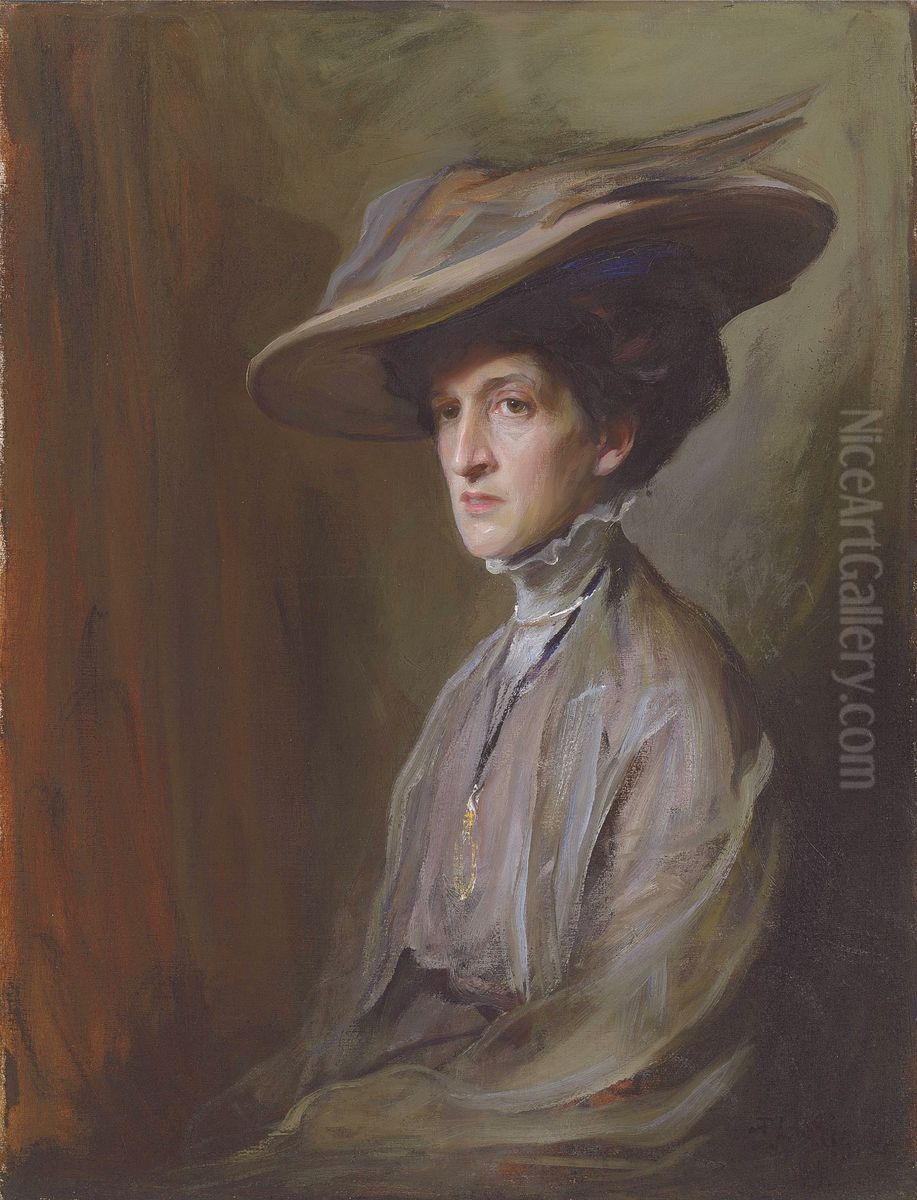Portrait of Mrs. Herbert Asquith Oil Painting by Philip de Laszlo