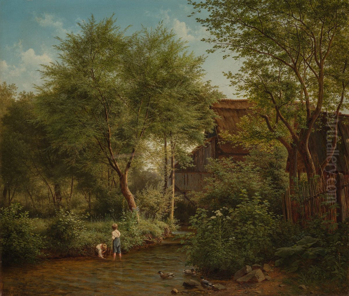 Na potoce Oil Painting by Bedrich Havranek