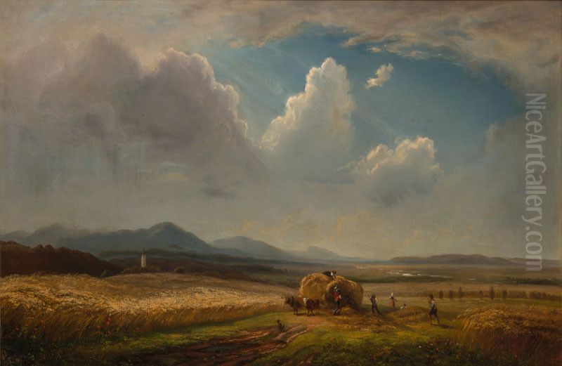 The Harvest Oil Painting by Amalie Manesova