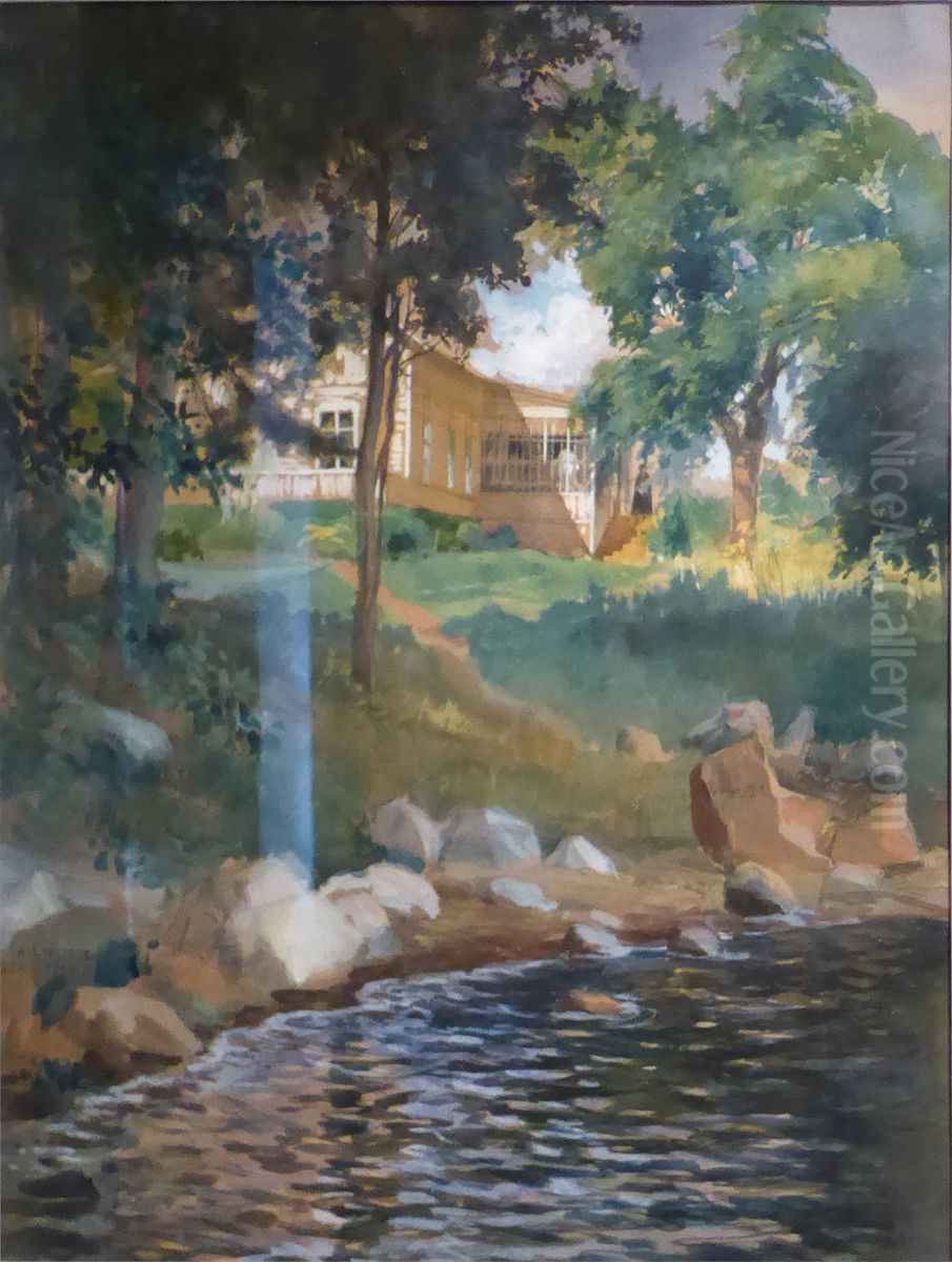 The Edelfelt villa at Haikkoo Oil Painting by Albert Edelfelt