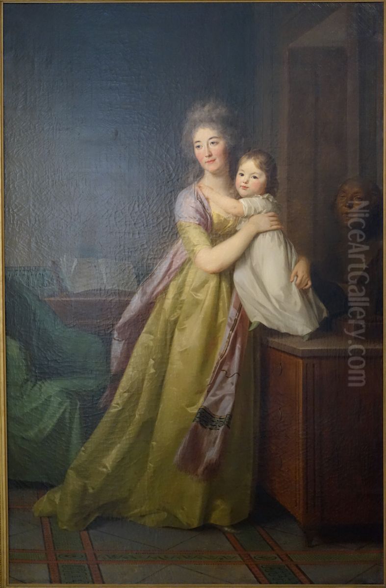 Double portrait of Cornelia Adriana Munter (1770-1828) and her daughter Eleonore Louise Hedwig von Bose (1797-1831) Oil Painting by Johann Friedrich August Tischbein