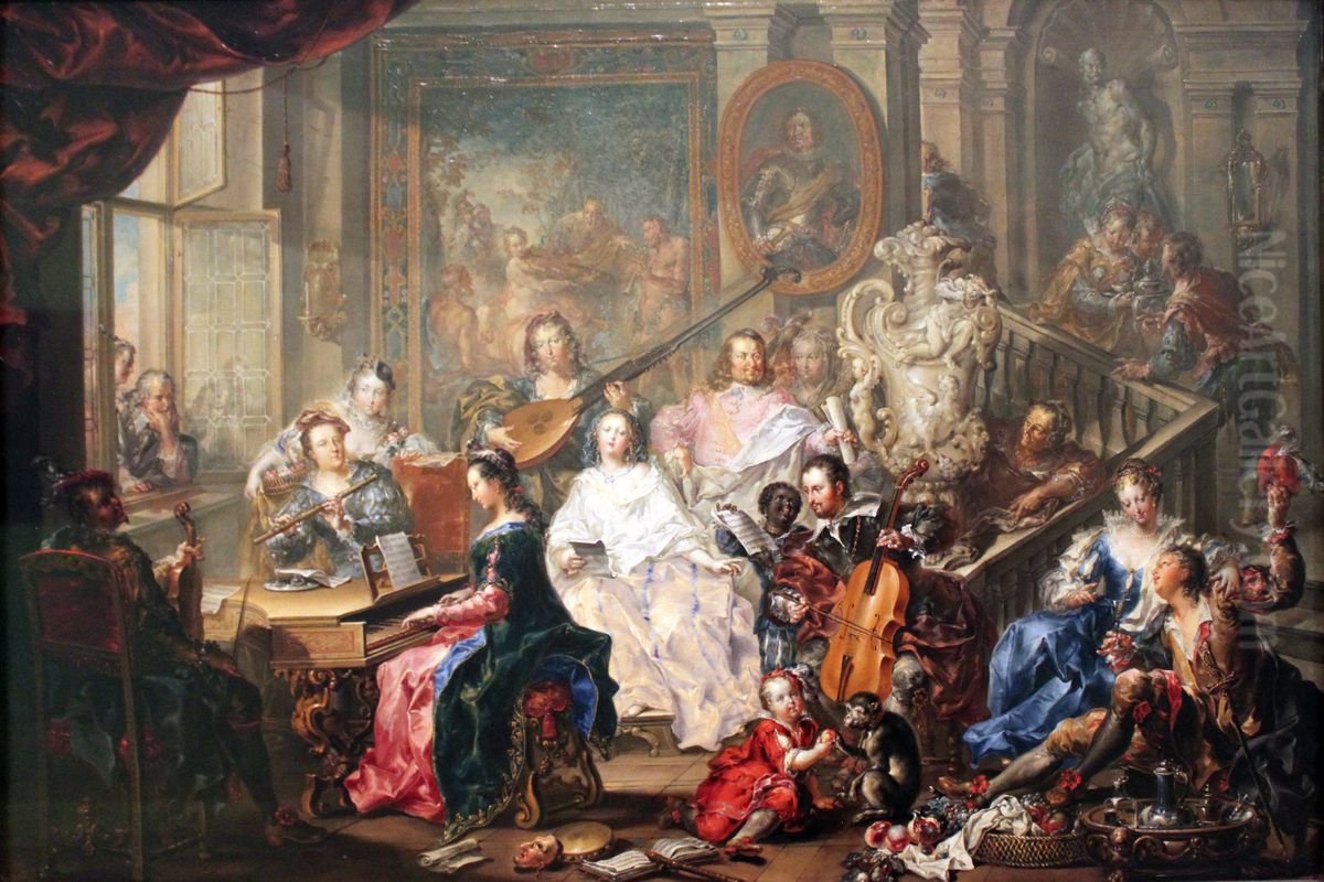 Das Konzert Oil Painting by Johann Georg Platzer