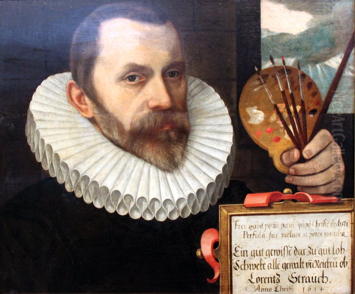 Selbstbildnis im Alter von 60 Jahren Oil Painting by Lorenz Strauch