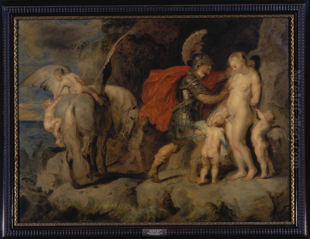 Perseus frees Andromeda Oil Painting by Edouard De Jans