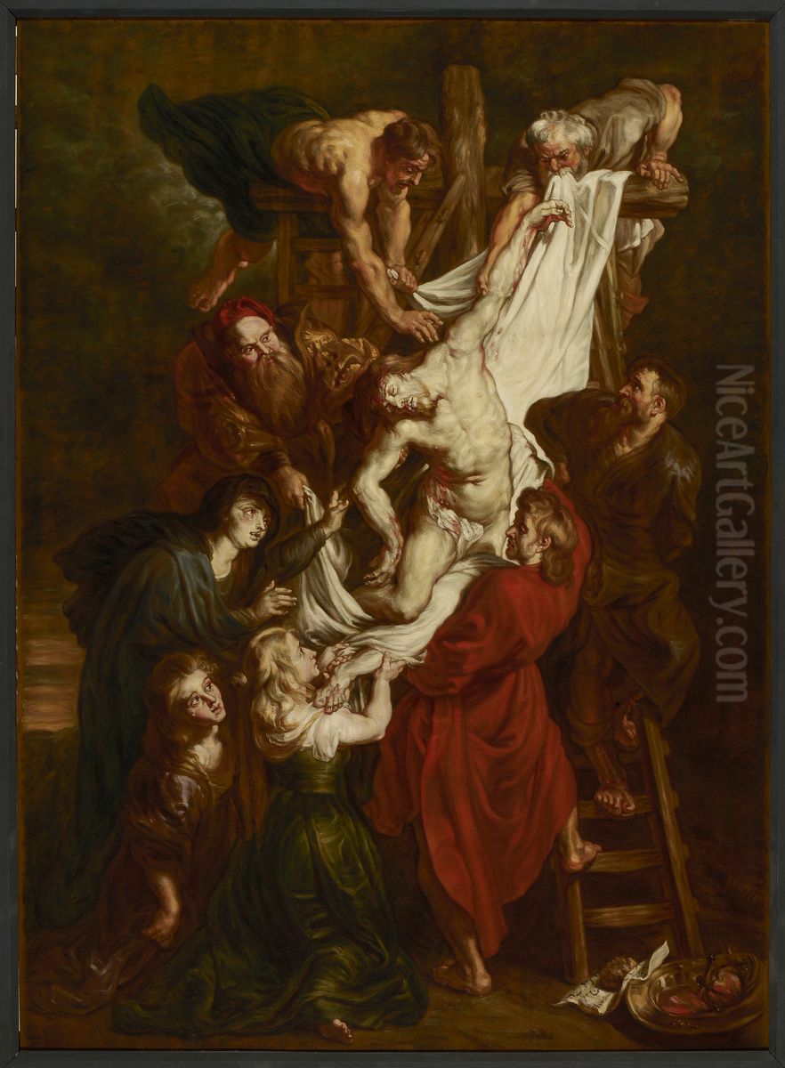 Descent from the cross Oil Painting by Louis Farasyn