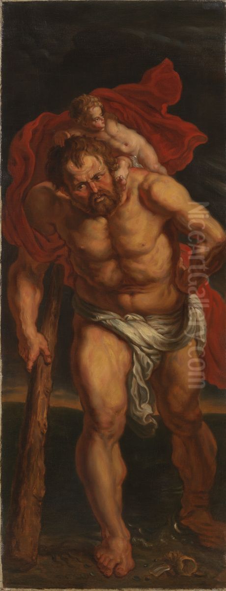 Saint Christopher Oil Painting by Louis Farasyn