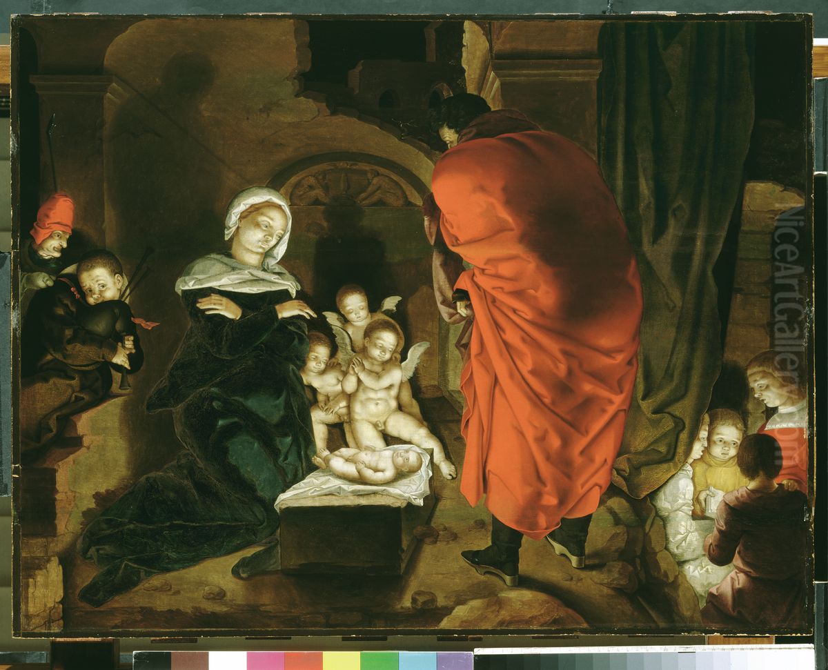 Geboorte of Kerstnacht Oil Painting by Aertgen van Leyden