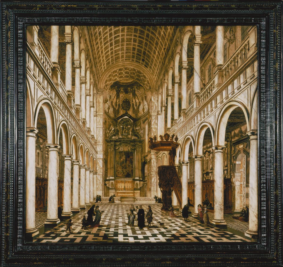 Interior of the Antwerp Jesuit church Oil Painting by Wilhelm Schubert van Ehrenberg