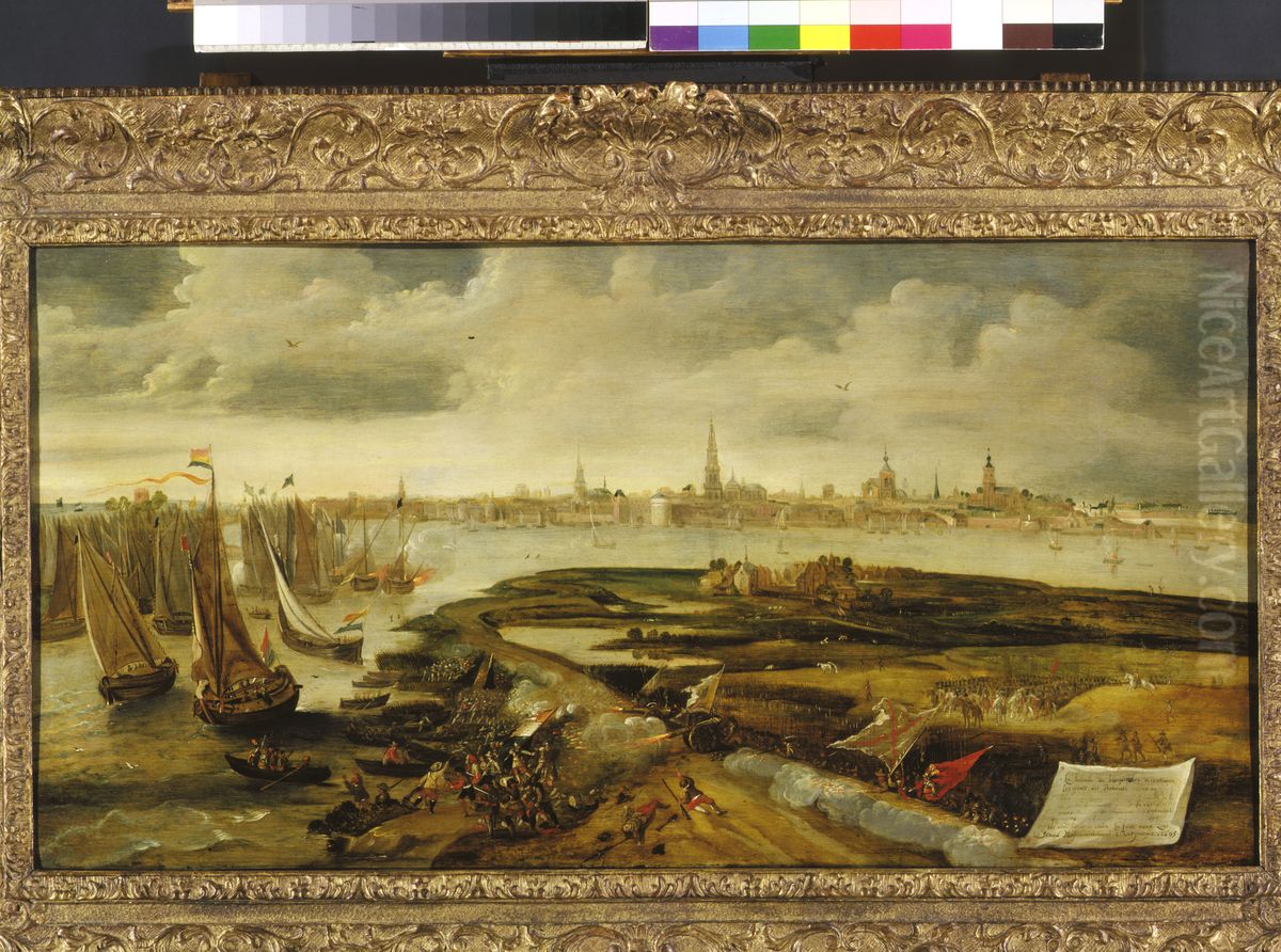 Battle at the Blokkersdijk of 1605 Oil Painting by Bonaventura Peeters the Elder