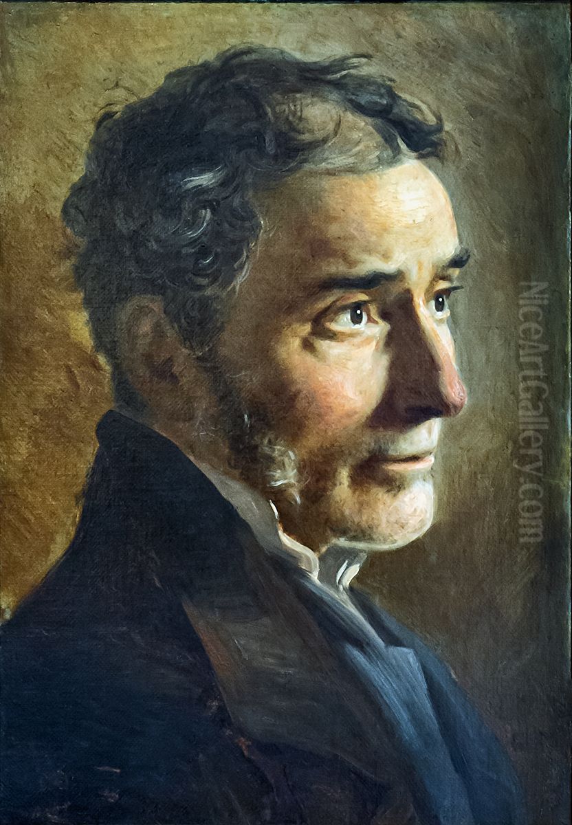 ritratto del pittore Ludovico Lipparini Oil Painting by Tranquillo Cremona