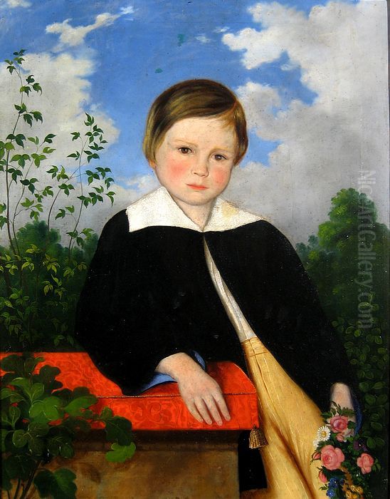 Julius Sigerus as a Child Oil Painting by Henric Trenk