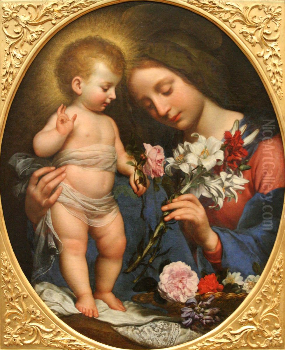 La Vierge au lys. Oil Painting by Carlo Dolci