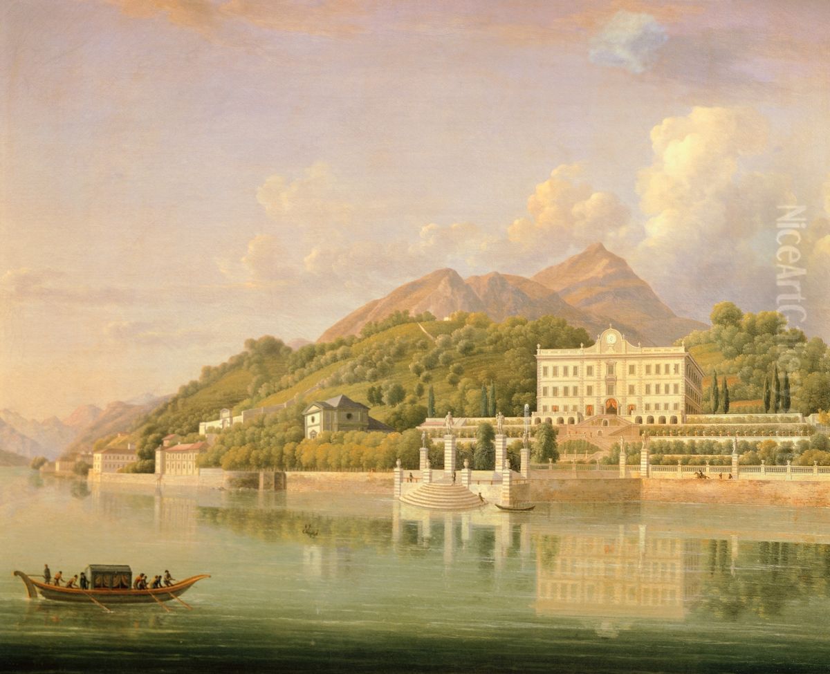 View of Villa Sommariva Oil Painting by Jean-Joseph-Xavier Bidauld