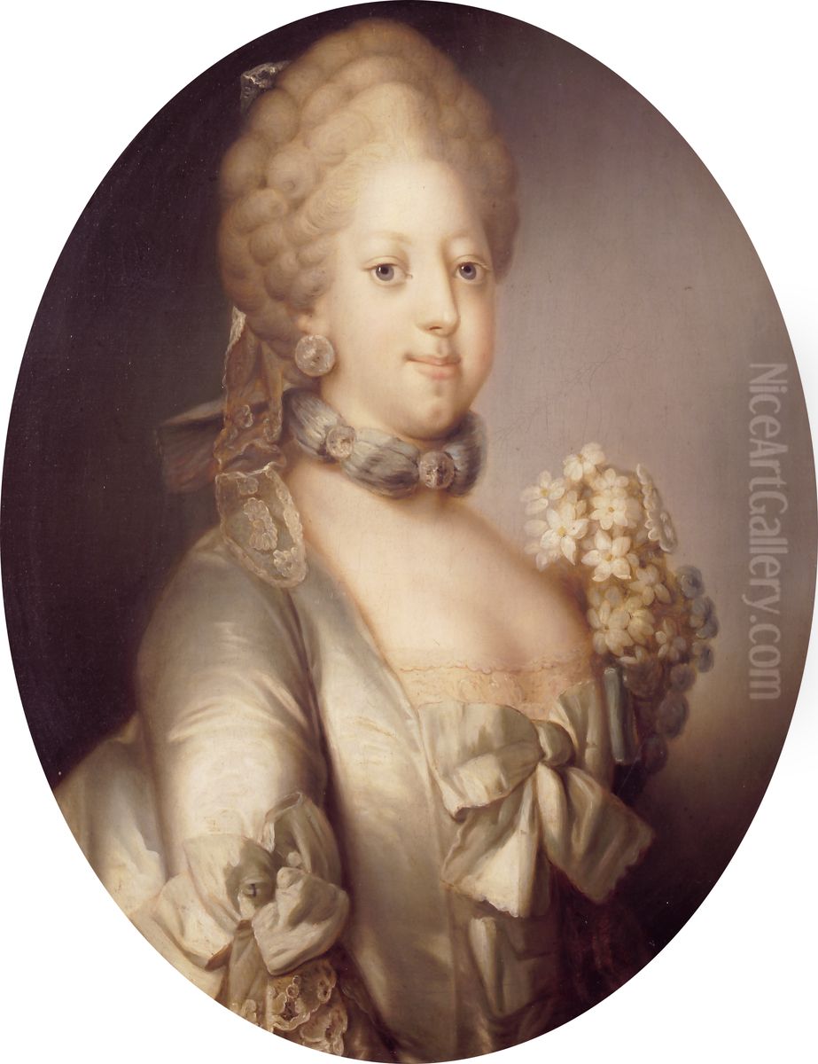 Queen Carolina Matilde of Denmark (1751-1775) Oil Painting by Peder Als