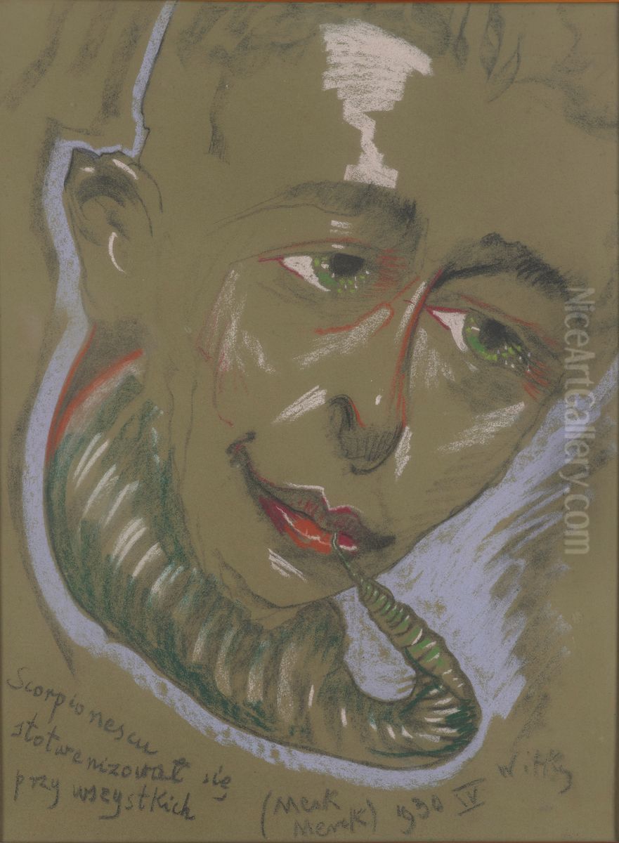 Portrait of Stefan Totwen, Scorpionescu Oil Painting by Stanislaw Ignacy Witkiewicz (Witkacy)