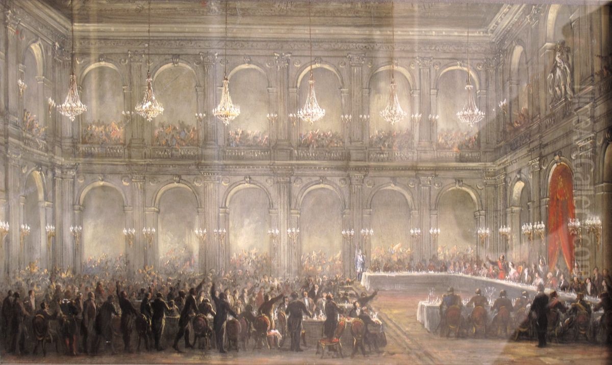 The inauguration feast of the stock market in Marseille. Oil Painting by Maritime Museum